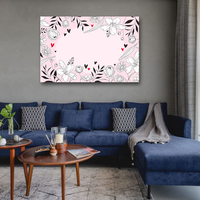 Πίνακας σε καμβά Pink Floral
